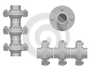 Isolate assembly flange on white background (4 holes