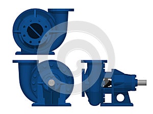 Isolate centrifugal pump on white background