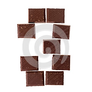 Isolate chocolate letter, alphabet