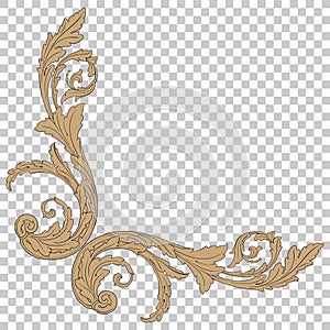 Isolate corner ornament in baroque style