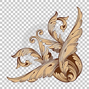 Isolate corner ornament in baroque style