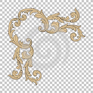 Isolate corner ornament in baroque style