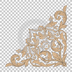 Isolate corner ornament in baroque style