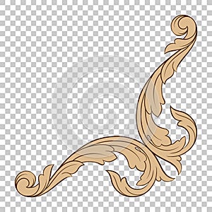 Isolate corner ornament in baroque style