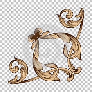 Isolate corner ornament in baroque style