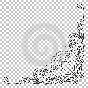 Isolate corner ornament in baroque style