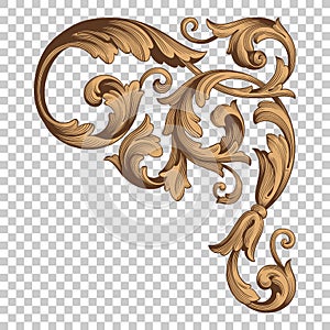 Isolate corner ornament in baroque style