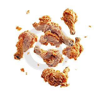 isolate crispy Fried Chicken Wings and Legs