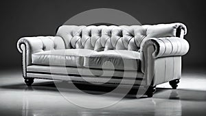 isolate double seat leather sofa on white background