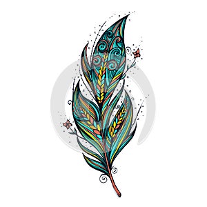 Isolate feather icon vector illustration