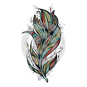 Isolate feather icon vector illustration