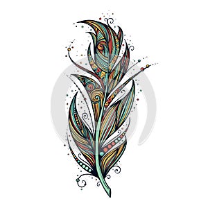 Isolate feather icon vector illustration