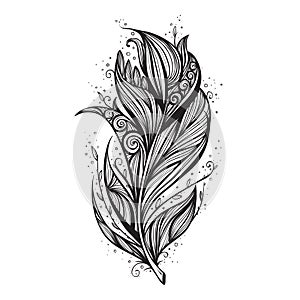 Isolate feather icon vector illustration