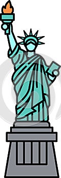 isolate illustration of Statue of Liberty USA