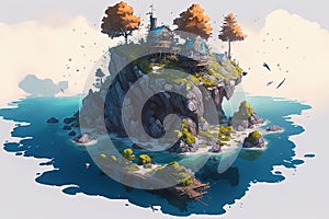 Isolate Island of a fantasy world