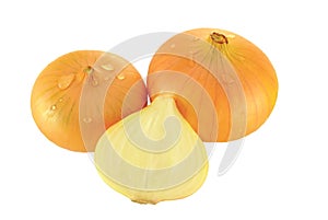 Isolate onions on a white background