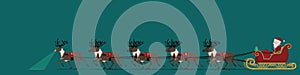Isolate Santa Claus on sleight with Nine reindeers