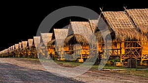 Isolate shacks thatched cottage.