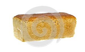 Isolate of square white loaf of bread with on a white background,