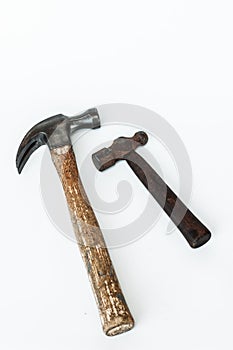 Isolate two hammer on white background