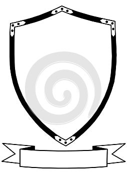 Isolated 16th Century War Shield with Banner photo