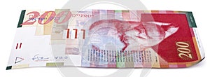 Isolated 200 Israeli Shekels Bill