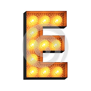 Isolated 3d image of marquee letter e