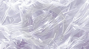 An isolated 3D modern mockup of a polyethylene elastic material with wrinkles isolated on a clear plastic film