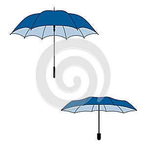 Isolated 3D Realistic of Parasol Umbrella on White Background