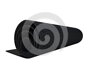 Isolated 3d rendering of a road rolled up