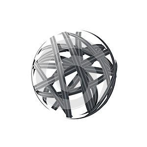 Isolated 3d rendering of a rounded streets tangle