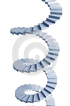 Isolated 3d spiral staircase