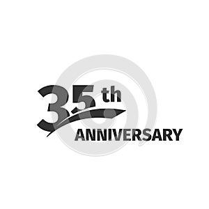 Isolated abstract black 35th anniversary logo on white background.