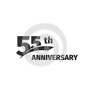 Isolated abstract black color 55th anniversary logo on white background. 55 number logotype. Fifty-five years photo