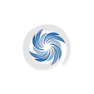 Isolated abstract blue color spining spiral logo. Swirl logotype. Water icon. Vortex sign. Liquid symbol. Conditioning