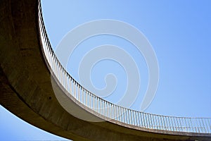 Isolated Abstract Closeup of Overhead Footbridge photo