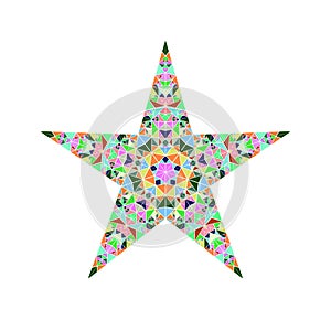 Isolated abstract colorful polygonal mosaic star shape