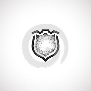 Isolated abstract medieval shield logo, coat of arms logotype on white background vector illustration