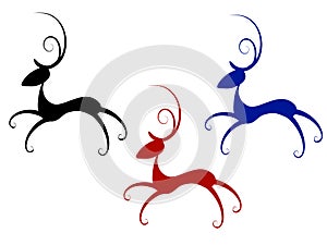 Isolated Abstract Reindeer Clip Art