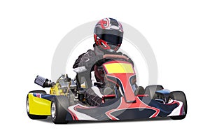 Isolated Adult Go Kart Racer