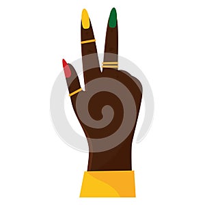 Isolated afro american woman hand Vector