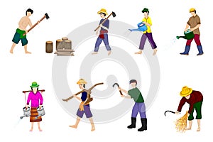 Isolated agriculturist cartoon shape on white background