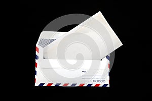 Isolated airmail Envelope with blank vintage paper