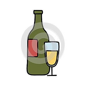 Isolated alcohol bottle and cup icon vector design