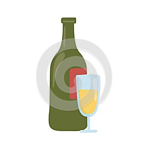 Isolated alcohol bottle and cup icon vector design