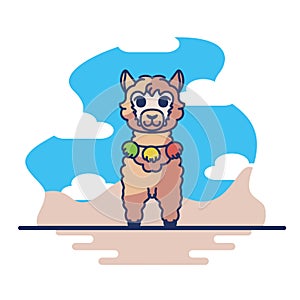 Isolated alpaca Peru