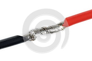 Isolated aluminum bare wires of electric cable