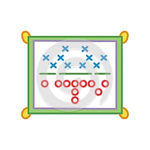 Isolated ameican football play chart