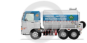 Isolated ammonia truck on white background photo