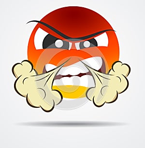 Isolated Anger emoticon in a flat design